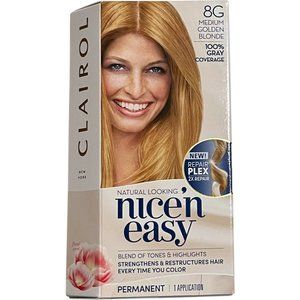 3 Boxes Clairol Nice'n Easy Permanent Hair Color, 8G Medium Golden Blonde